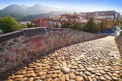 Cangas De Onis rzymski most w Asturias Hiszpania obraz stock Cangas De Onis rzymski most w Asturias Hiszpania obraz stock