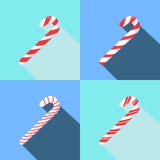 Canne de sucrerie de Noël dans le style plat moderne avec des ombres illustration de vecteur Canne de sucrerie de Noël dans le style plat moderne avec des ombres illustration de vecteur