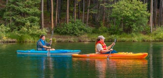 Canoers on Herbert Lake royalty free stock image Canoers on Herbert Lake royalty free stock image