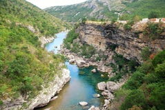 Canyon del fiume della Cesalpina in montagne del Montenegro immagine stock Canyon del fiume della Cesalpina in montagne del Montenegro immagine stock