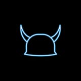 capacete com ícone dos chifres no estilo de néon Um do ícone da coleção do motobike pode ser usado para UI, UX ilustração stock capacete com ícone dos chifres no estilo de néon Um do ícone da coleção do motobike pode ser usado para UI, UX ilustração stock