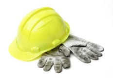 Capacete de segurança amarelo imagens de stock royalty free Capacete de segurança amarelo imagens de stock royalty free