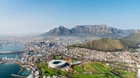 Cape Town & x28; flyg- sikt från en helicopter& x29; fotografering för bildbyråer Cape Town & x28; flyg- sikt från en helicopter& x29; fotografering för bildbyråer