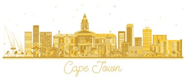 Cape Town South Africa City skyline golden silhouette. Royalty Free Illustration Cape Town South Africa City skyline golden silhouette. Royalty Free Illustration