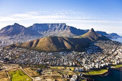 Cape Town and Table Mountain Aerial royalty free stock photo Cape Town and Table Mountain Aerial royalty free stock photo