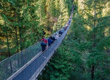 Capilano Suspension Bridge In North Vancouver, British Columbia, Canada Stock Photos Capilano Suspension Bridge In North Vancouver, British Columbia, Canada Stock Photos
