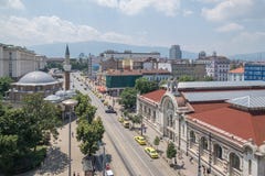 Capitale di Sofia, Bulgaria del centro fotografia stock Capitale di Sofia, Bulgaria del centro fotografia stock