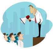Capo Hold Megaphone dell'uomo d'affari illustrazione vettoriale Capo Hold Megaphone dell'uomo d'affari illustrazione vettoriale