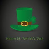 Cappello di verde di giorno della st Patricks e foglia del trifoglio royalty illustrazione gratis Cappello di verde di giorno della st Patricks e foglia del trifoglio royalty illustrazione gratis
