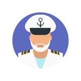 Captain icon vector sign and symbol isolated on white background, Captain logo concept royalty free illustration Captain icon vector sign and symbol isolated on white background, Captain logo concept royalty free illustration