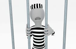 Cartoon Prisoner Behind Bars Stock Illustration - Image: 10416629