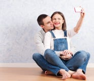 Capturing happy moments together. Happy young loving couple making selfie royalty free stock photography Capturing happy moments together. Happy young loving couple making selfie royalty free stock photography