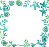 Capítulo de las cáscaras del mar, de las estrellas de mar y de las algas stock de ilustración Capítulo de las cáscaras del mar, de las estrellas de mar y de las algas stock de ilustración