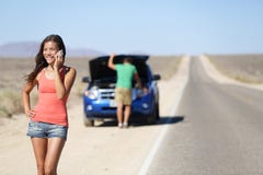 Car Breakdown - Woman Phone Calling Auto Service Stock Photography Car Breakdown - Woman Phone Calling Auto Service Stock Photography