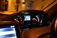 Car Dashboard at night stock image Car Dashboard at night stock image