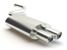 Car exhaust silencer, 3D illustration stock illustration Car exhaust silencer, 3D illustration stock illustration