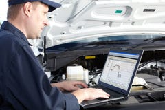 Car mechanic working in auto repair service. royalty free stock photo Car mechanic working in auto repair service. royalty free stock photo