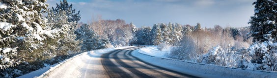 Car On Winter Road Stock Images Car On Winter Road Stock Images