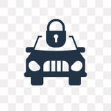 Car and Padlock vector icon isolated on transparent background, stock illustration Car and Padlock vector icon isolated on transparent background, stock illustration