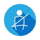 Car seat belt icon with long shadow. Element of car repair services illustration. Signs and symbols icon for websites, web design, vector illustration Car seat belt icon with long shadow. Element of car repair services illustration. Signs and symbols icon for websites, web design, vector illustration