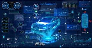 Car service in the style of HUD royalty free illustration Car service in the style of HUD royalty free illustration