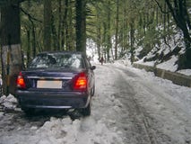 Car stuck in snow India Car stuck in snow India