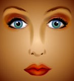 Cara del arte de Digitaces de la mujer stock de ilustración Cara del arte de Digitaces de la mujer stock de ilustración