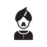 Cara do homem com ícone do turbante e da barba Cara na moda do homem com turbante ilustração royalty free Cara do homem com ícone do turbante e da barba Cara na moda do homem com turbante ilustração royalty free