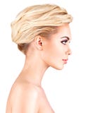 Cara do perfil da jovem mulher fotos de stock royalty free Cara do perfil da jovem mulher fotos de stock royalty free