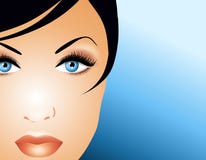 Cara hermosa de la mujer stock de ilustración Cara hermosa de la mujer stock de ilustración