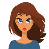 Cara morena de las mujeres jovenes de la historieta Ilustración del vector libre illustration Cara morena de las mujeres jovenes de la historieta Ilustración del vector libre illustration