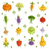 Caracteres de las verduras con emociones divertidas Ejemplo del vector en estilo cómico libre illustration Caracteres de las verduras con emociones divertidas Ejemplo del vector en estilo cómico libre illustration