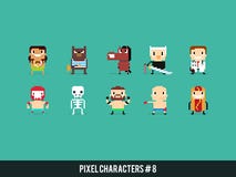 Caracteres del pixel stock de ilustración Caracteres del pixel stock de ilustración