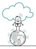 Caracteres y nube - mundo libre illustration Caracteres y nube - mundo libre illustration