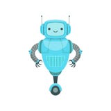 Caractère amical bleu de robot d'Android avec l'illustration de bande dessinée de vecteur de deux antennes illustration de vecteur Caractère amical bleu de robot d'Android avec l'illustration de bande dessinée de vecteur de deux antennes illustration de vecteur