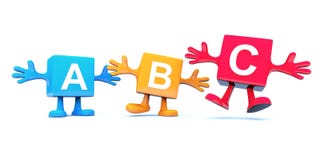 Caractère d'ABC, cubes colorés illustration libre de droits Caractère d'ABC, cubes colorés illustration libre de droits