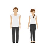 Caractère d'homme et de femme dans des vêtements de sport illustration libre de droits Caractère d'homme et de femme dans des vêtements de sport illustration libre de droits