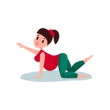 Caractère de femme enceinte faisant l'exercice, la pose de chat-vache avec la jambe augmentée et la main Formation de yoga pour illustration stock Caractère de femme enceinte faisant l'exercice, la pose de chat-vache avec la jambe augmentée et la main Formation de yoga pour illustration stock