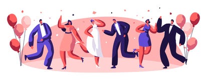 Caractère de personnes de célébration de partie de danse illustration stock Caractère de personnes de célébration de partie de danse illustration stock