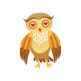 Caractère Emoji d'Owl In Love Cute Cartoon avec Forest Bird Showing Human Emotions et le comportement illustration stock Caractère Emoji d'Owl In Love Cute Cartoon avec Forest Bird Showing Human Emotions et le comportement illustration stock
