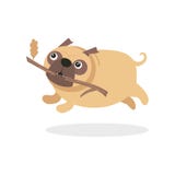 Caractère mignon de chien de roquet fonctionnant avec le bâton, illustration de vecteur de bande dessinée de chien illustration de vecteur Caractère mignon de chien de roquet fonctionnant avec le bâton, illustration de vecteur de bande dessinée de chien illustration de vecteur
