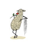 Caractère tiré par la main de moutons illustration libre de droits Caractère tiré par la main de moutons illustration libre de droits
