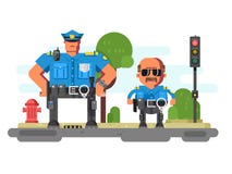 Caractères de compagnons de police illustration de vecteur Caractères de compagnons de police illustration de vecteur