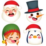 Caras del carácter de la Navidad ilustración del vector Caras del carácter de la Navidad ilustración del vector
