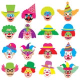 Caras dos palhaços, ícones, grupo grande Ilustração do vetor ilustração do vetor Caras dos palhaços, ícones, grupo grande Ilustração do vetor ilustração do vetor