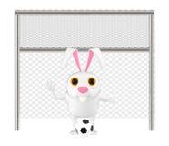 carattere 3d, coniglio, palo e calcio illustrazione di stock carattere 3d, coniglio, palo e calcio illustrazione di stock