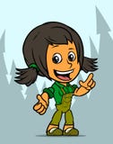 Carattere della ragazza dell'agricoltore di condizione del fumetto royalty illustrazione gratis Carattere della ragazza dell'agricoltore di condizione del fumetto royalty illustrazione gratis