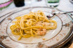 Carbonara del pesce immagine stock Carbonara del pesce immagine stock
