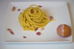 Carbonara, que outro? imagem de stock royalty free Carbonara, que outro? imagem de stock royalty free