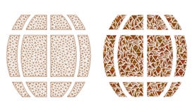 Carcasse polygonale Mesh Barrel et icône de mosaïque illustration libre de droits Carcasse polygonale Mesh Barrel et icône de mosaïque illustration libre de droits